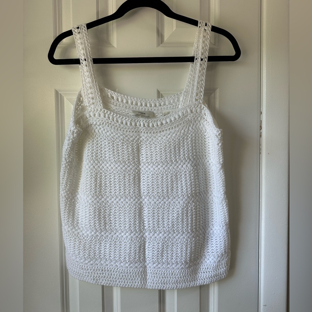 Vince Crochet Tank Top - White - Size Large